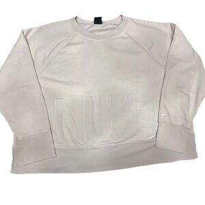 Women’s Nike Versa Crew Pullover Cropped Sweatshirt Embossed Logo Size 2X EUC